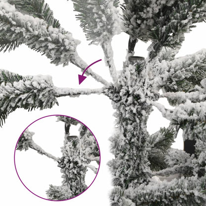 Kunstkerstboom Met Scharnieren En Sneeuw 1 150 cm Groen en wit