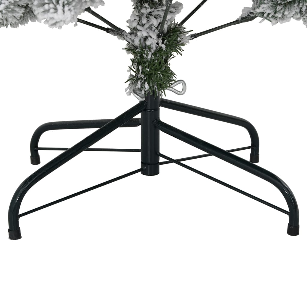 Kunstkerstboom Met Scharnieren En Sneeuw 1 150 cm Groen en wit