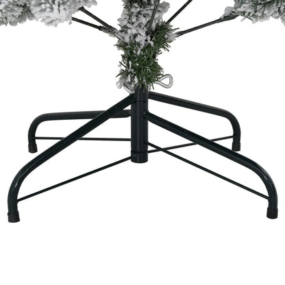 Kunstkerstboom Met Scharnieren En Sneeuw 1 150 cm Groen en wit