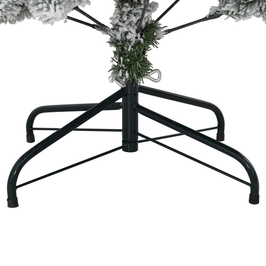 Kunstkerstboom Met Scharnieren En Sneeuw 1 150 cm Groen en wit