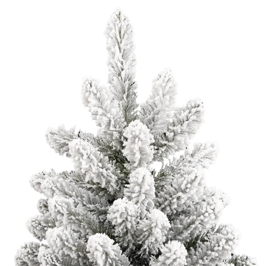 Kunstkerstboom Met Scharnieren En Sneeuw 1 210 cm Groen en wit