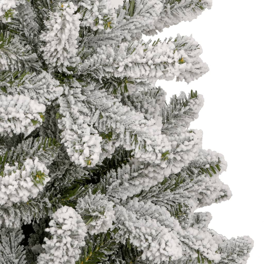 Kunstkerstboom Met Scharnieren En Sneeuw 1 210 cm Groen en wit