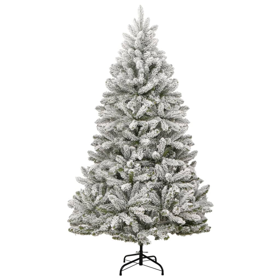 Kunstkerstboom Met Scharnieren En Sneeuw 270 Cm 1 Groen en wit