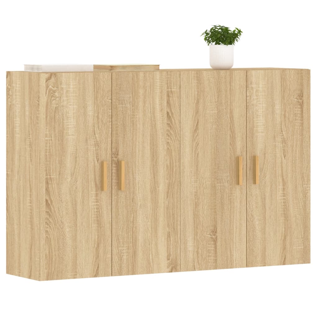 Hangkasten 2 St Bewerkt Hout Sonoma Eikenkleurig