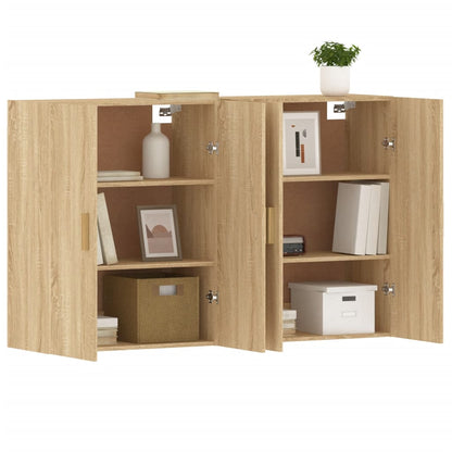 Hangkasten 2 St Bewerkt Hout Sonoma Eikenkleurig
