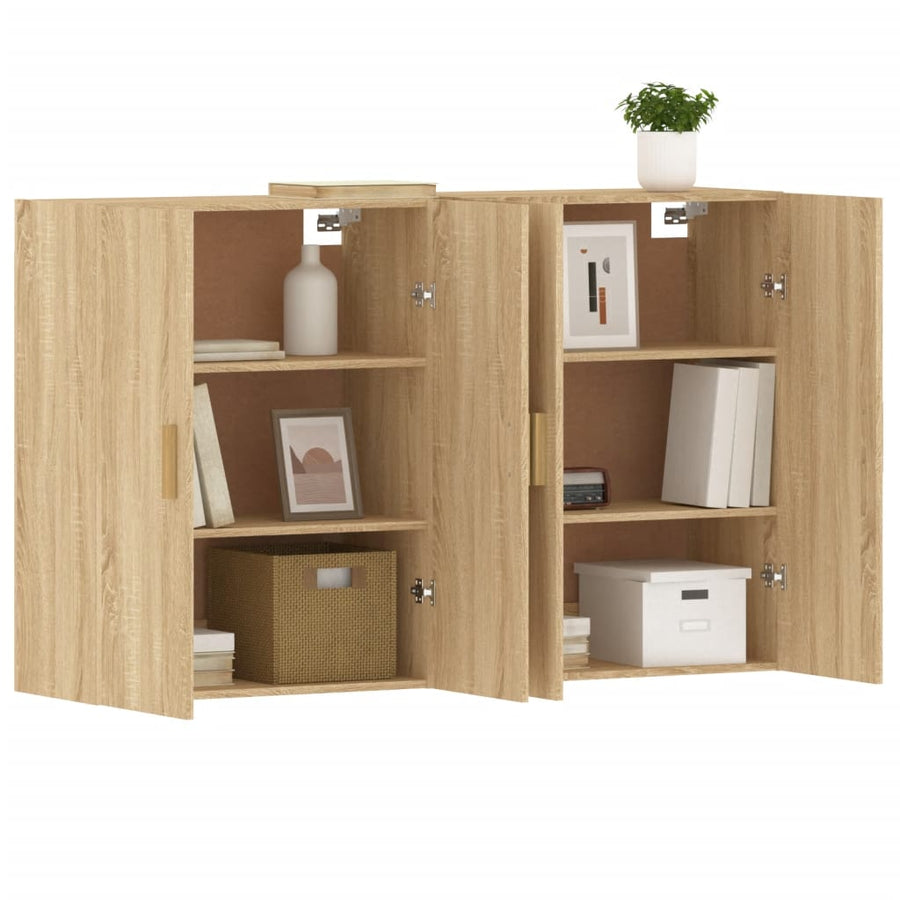 Hangkasten 2 St Bewerkt Hout Sonoma Eikenkleurig