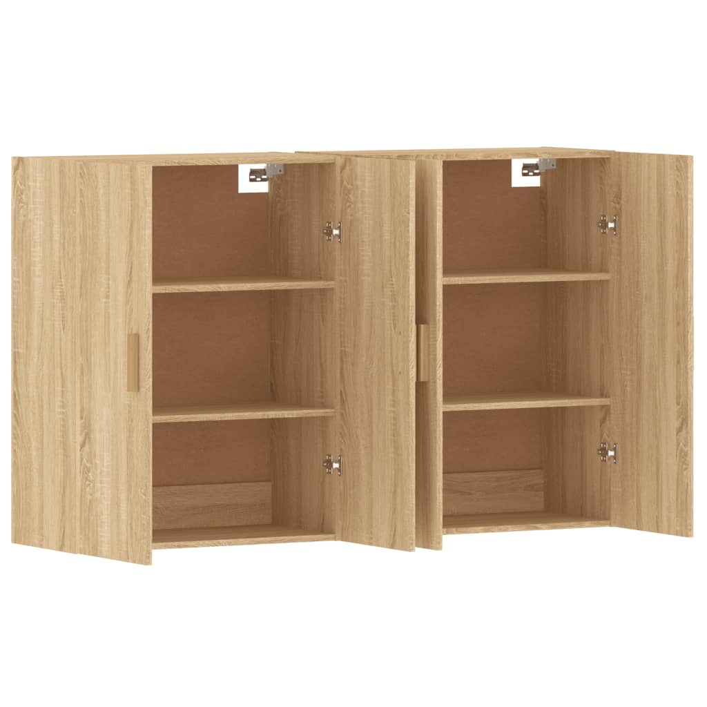 Hangkasten 2 St Bewerkt Hout Sonoma Eikenkleurig