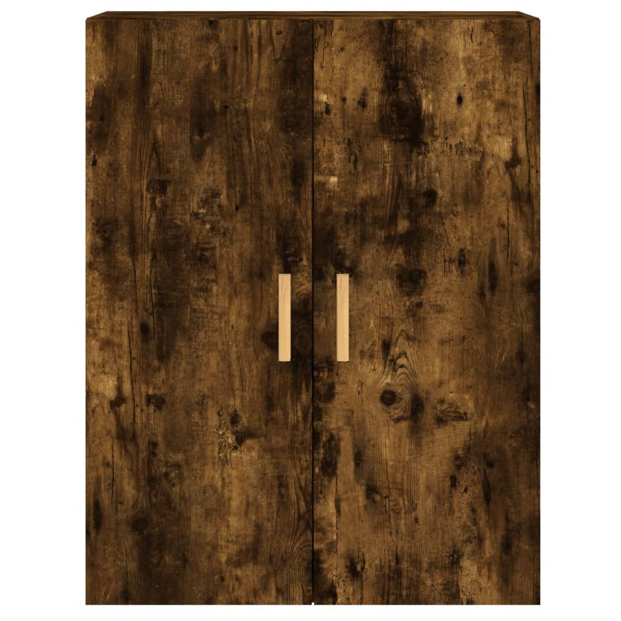 Hangkasten 2 St Bewerkt Hout Gerookt Eikenkleurig