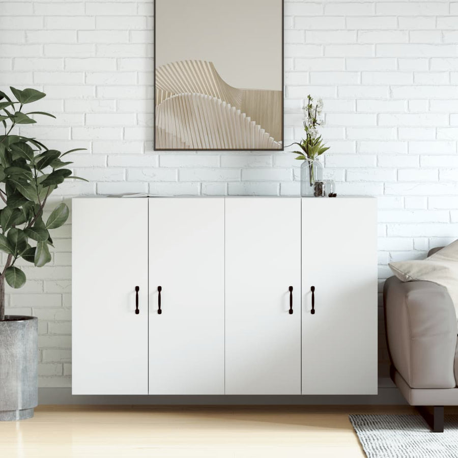 Hangkasten Bewerkt Hout 2 Wit