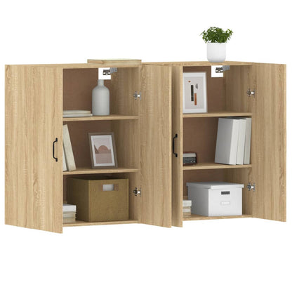 Hangkasten 2 St Bewerkt Hout Sonoma Eikenkleurig