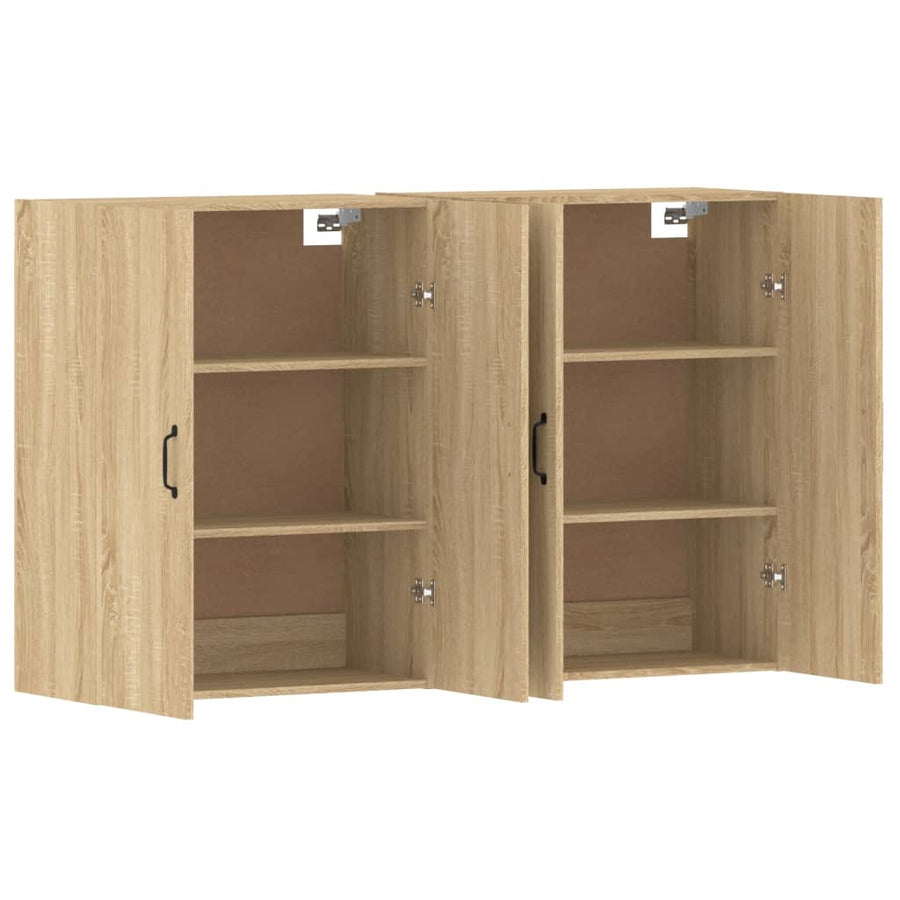 Hangkasten 2 St Bewerkt Hout Sonoma Eikenkleurig