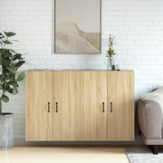 Hangkasten 2 st bewerkt hout sonoma eiken 69,5x34x90 cm