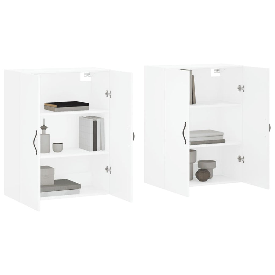 Hangkasten 2 St Bewerkt Hout Wit