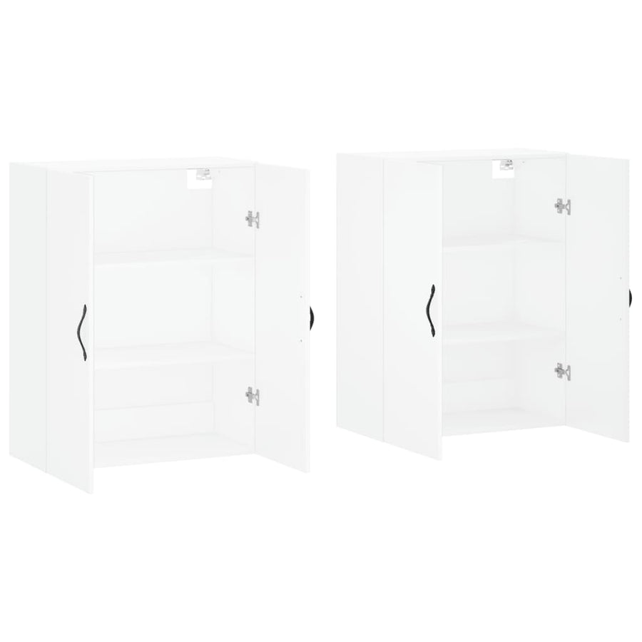 Hangkasten 2 St Bewerkt Hout Wit