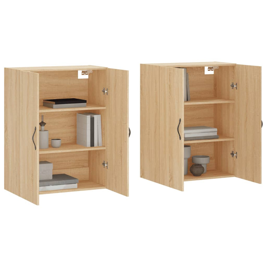 Hangkasten 2 St Bewerkt Hout Sonoma Eikenkleurig