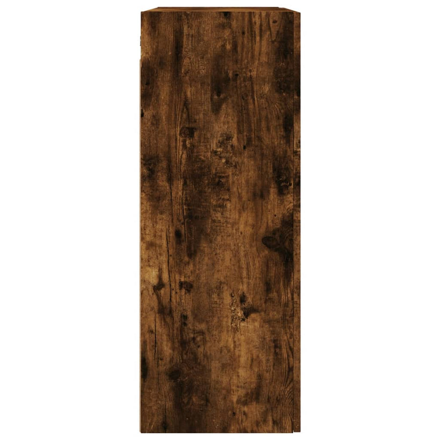 Hangkasten 2 St Bewerkt Hout Gerookt Eikenkleurig