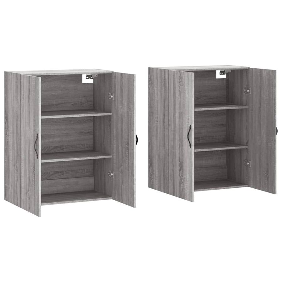 Hangkasten 2 St Bewerkt Hout Grijs Sonoma Eikenkleurig