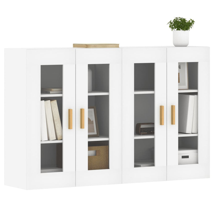Hangkasten 2 St Bewerkt Hout Wit