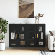 Wall cabinets 2 pc treated black wood