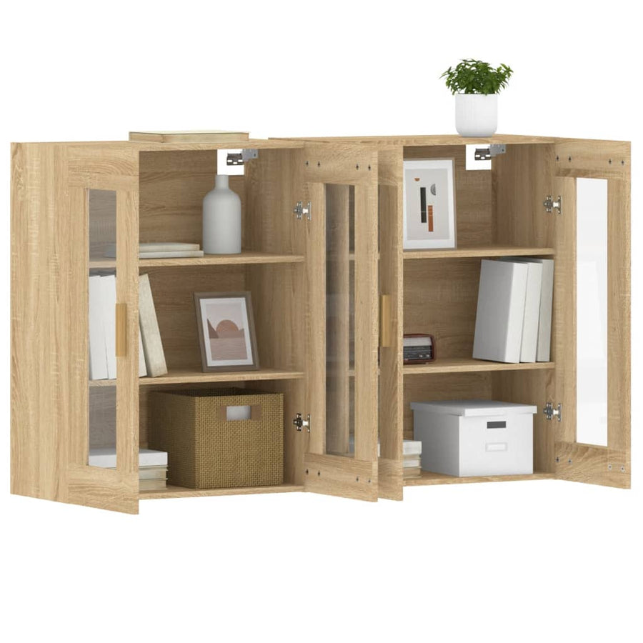 Hangkasten 2 St Bewerkt Hout Sonoma Eikenkleurig