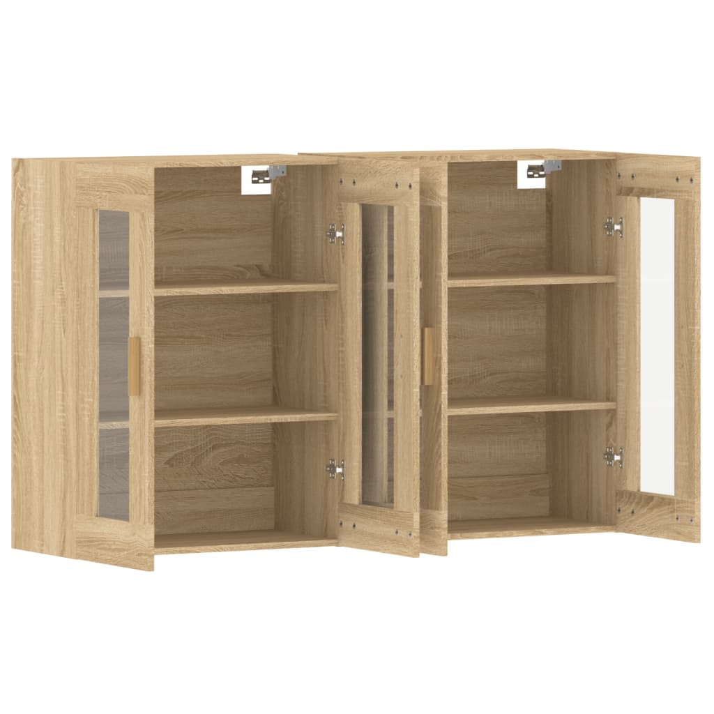 Hangkasten 2 St Bewerkt Hout Sonoma Eikenkleurig