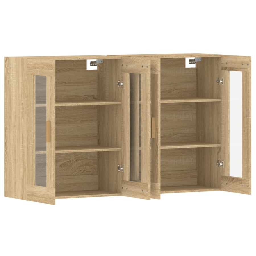 Hangkasten 2 St Bewerkt Hout Sonoma Eikenkleurig