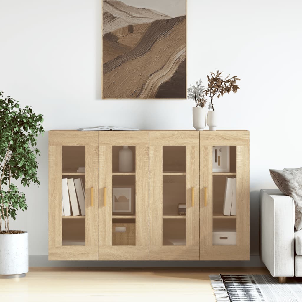 Hangkasten 2 St Bewerkt Hout Sonoma Eikenkleurig