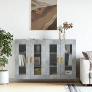 Wall cabinets 2 pcs treated wood concrete grey