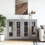 Wall cabinets 2 pcs treated wood grey Sonoma oak colour