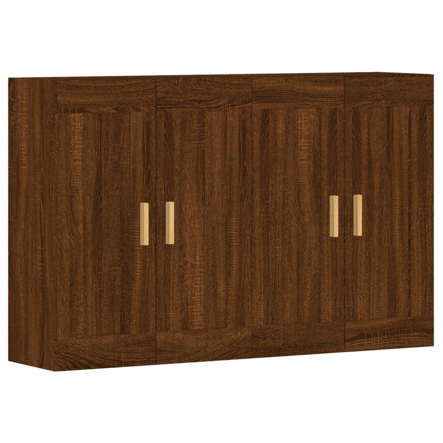 Hangkasten 2 St Bewerkt Hout Bruin Eikenkleur