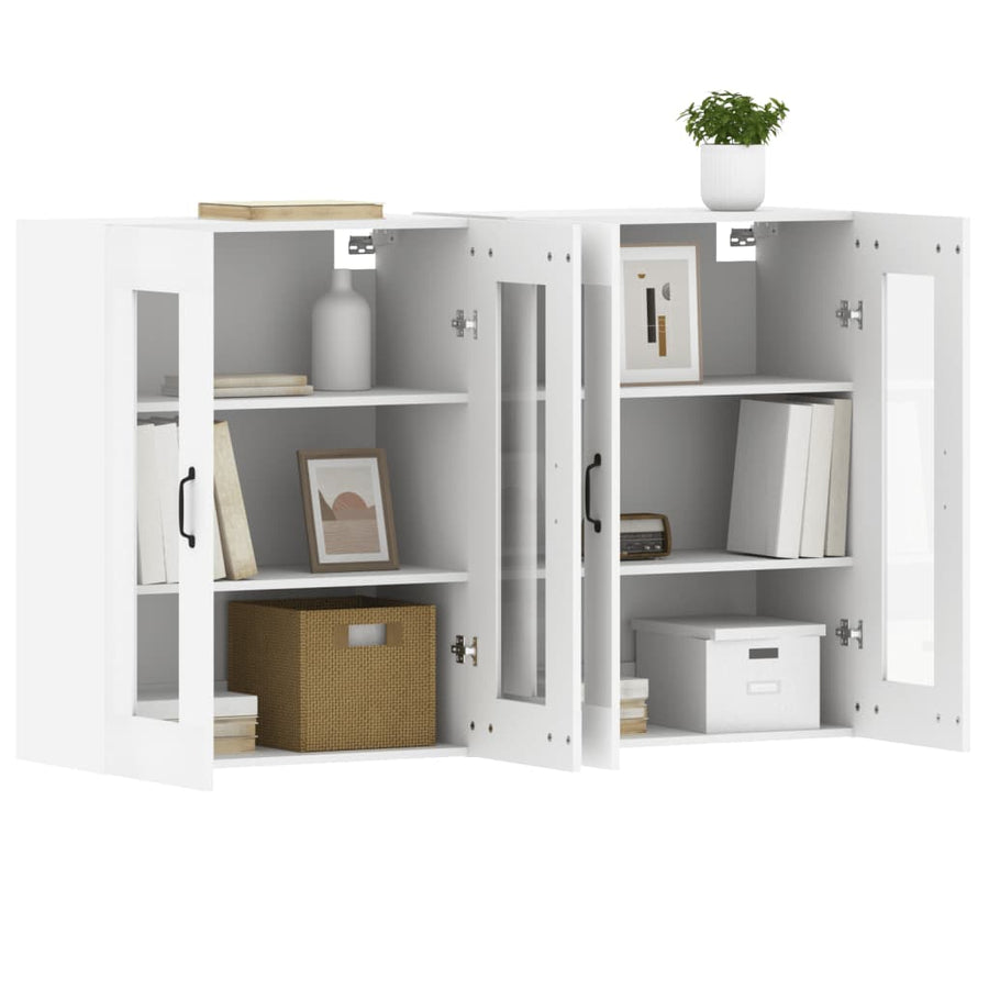 Hangkasten Bewerkt Hout 2 Wit