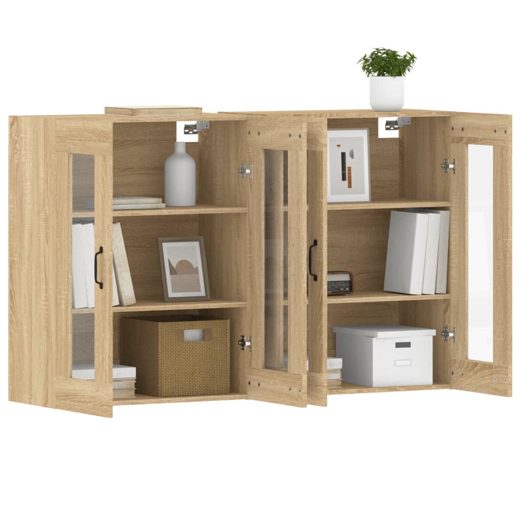 Hangkasten 2 St Bewerkt Hout Sonoma Eikenkleurig