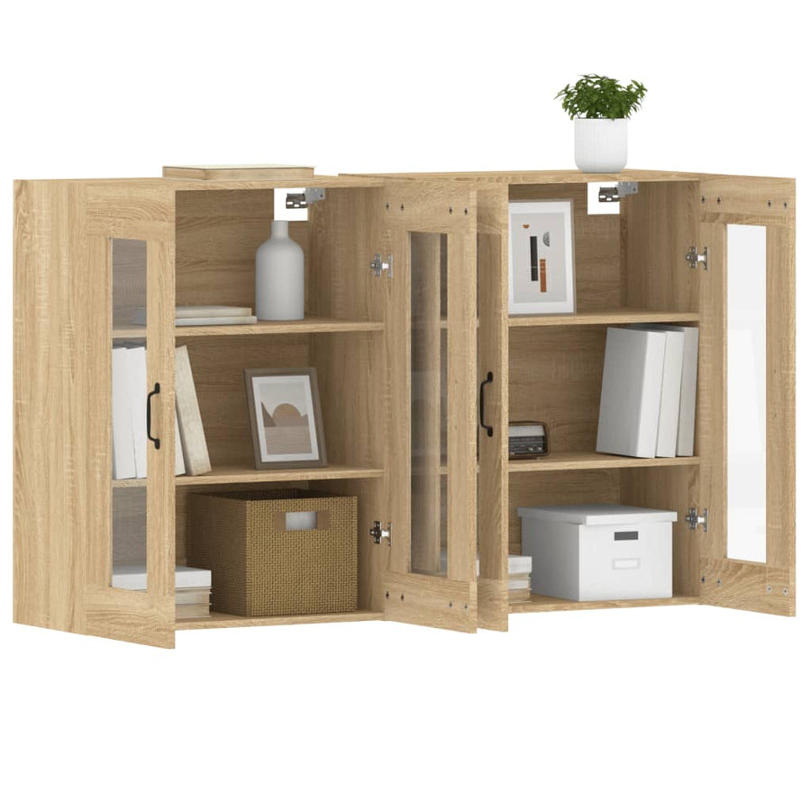 Hangkasten 2 St Bewerkt Hout Sonoma Eikenkleurig