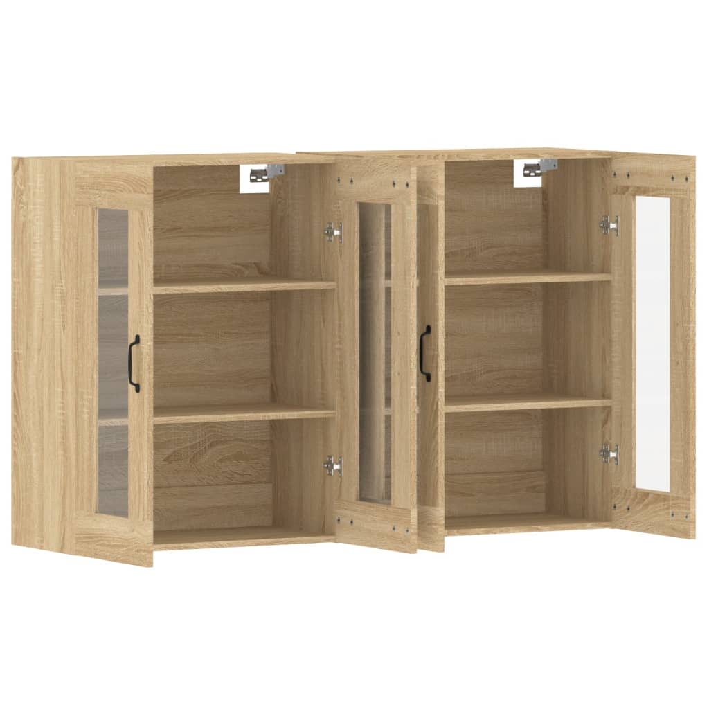 Hangkasten 2 St Bewerkt Hout Sonoma Eikenkleurig