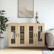 Hangkasten 2 st bewerkt hout sonoma eiken 69,5x34x90 cm