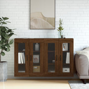 Hangkasten 2 st bewerkt hout bruin eikenkleur 69,5x34x90 cm