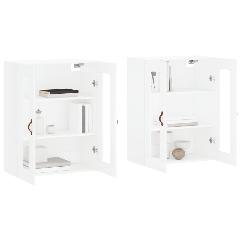 Hangkasten 2 St Bewerkt Hout Wit