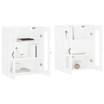 Hangkasten 2 St Bewerkt Hout Wit