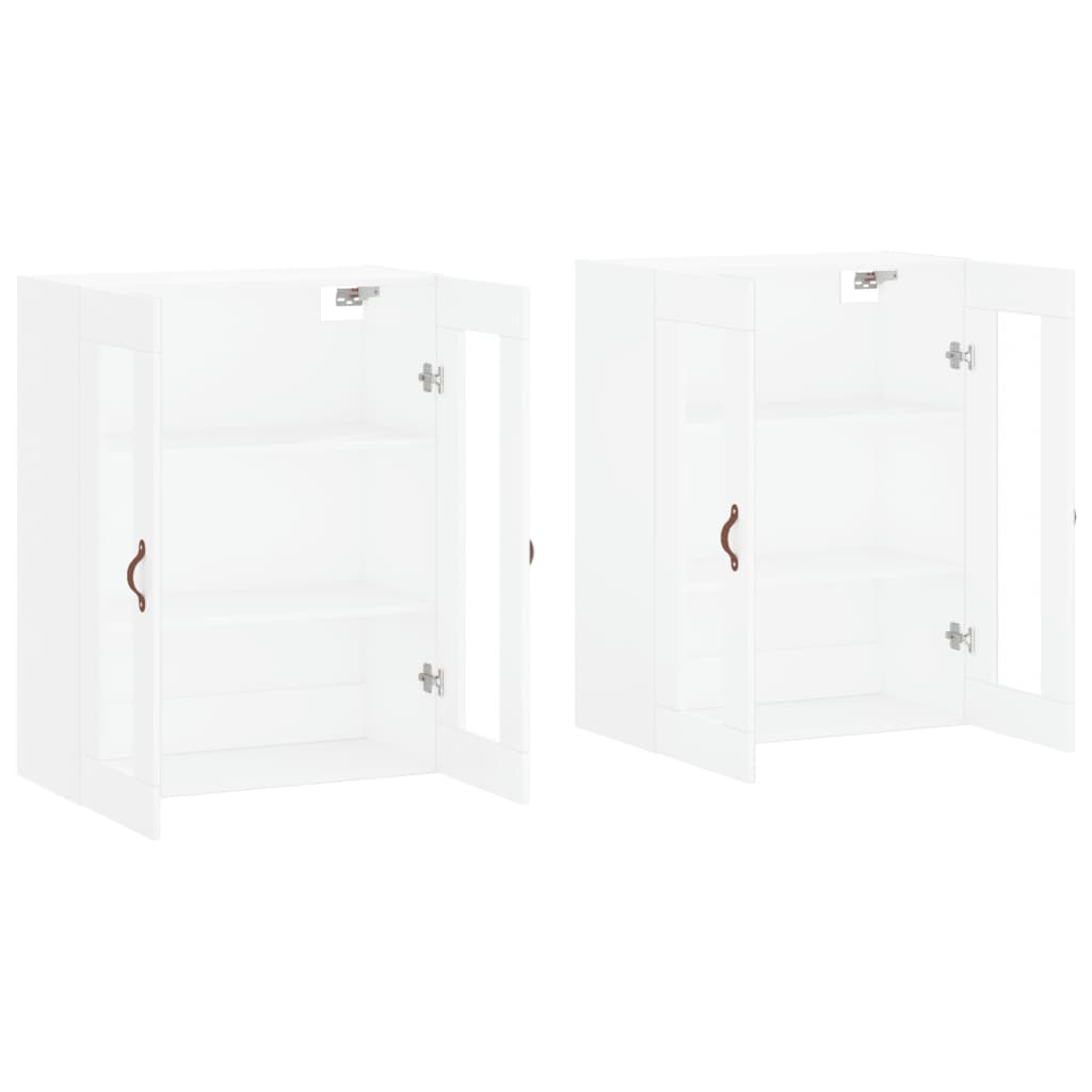 Hangkasten 2 St Bewerkt Hout Wit