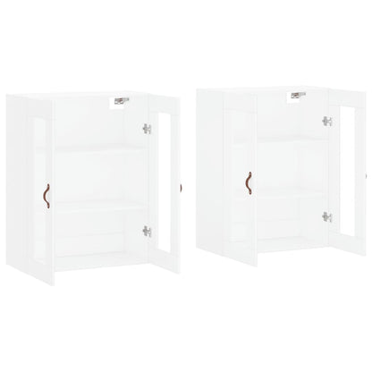 Hangkasten 2 St Bewerkt Hout Wit