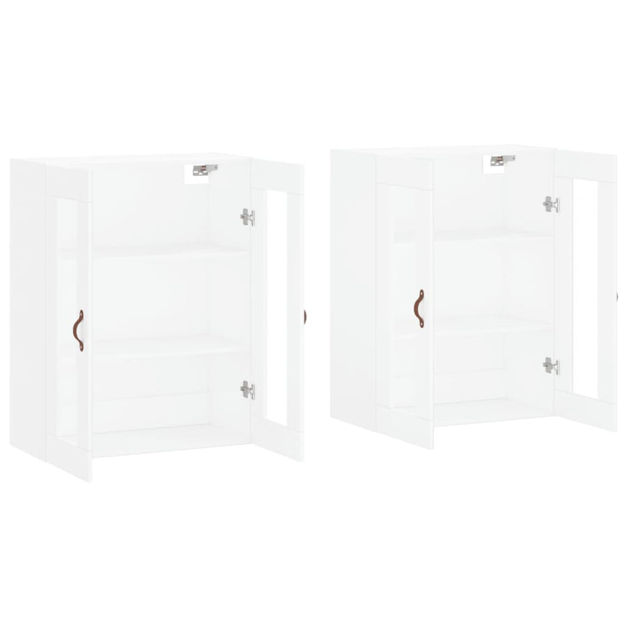Hangkasten 2 St Bewerkt Hout Wit