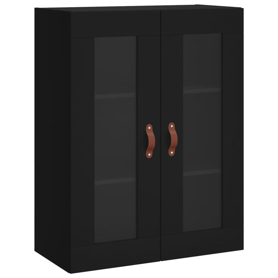 Hangkasten 2 St Bewerkt Hout Zwart