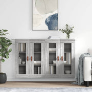 Wall cabinets 2 pcs treated wood grey Sonoma oak colour