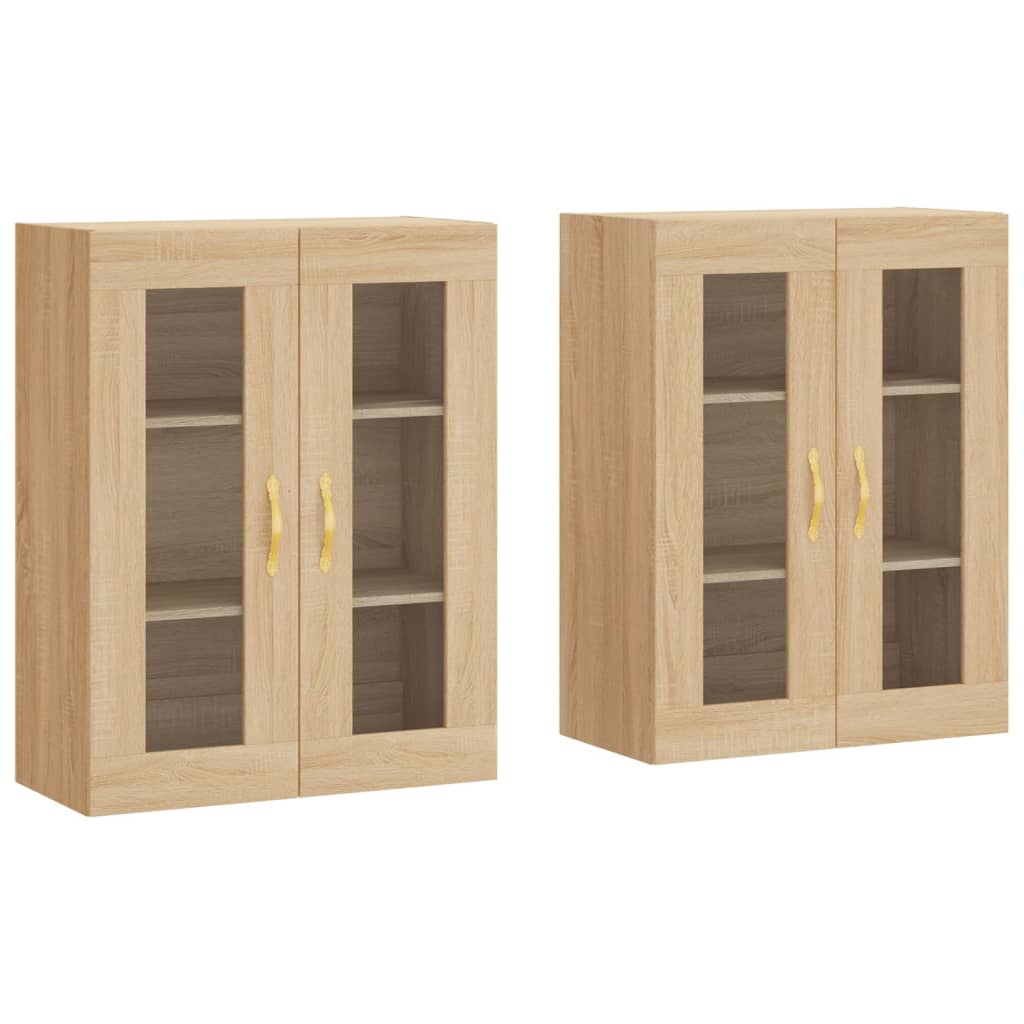 Hangkasten 2 St Bewerkt Hout Sonoma Eikenkleurig