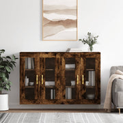 Wall cabinets 2 pcs treated smoked oak wood