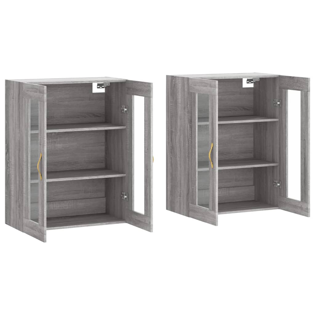 Hangkasten 2 St Bewerkt Hout Grijs Sonoma Eikenkleurig
