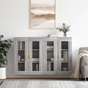 Wall cabinets 2 pcs treated wood grey Sonoma oak colour