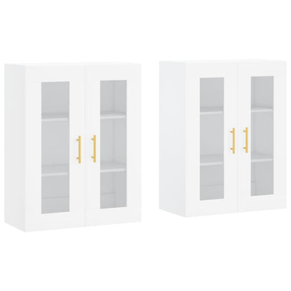 Hangkasten 2 St Bewerkt Hout Wit