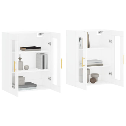 Hangkasten 2 St Bewerkt Hout Wit