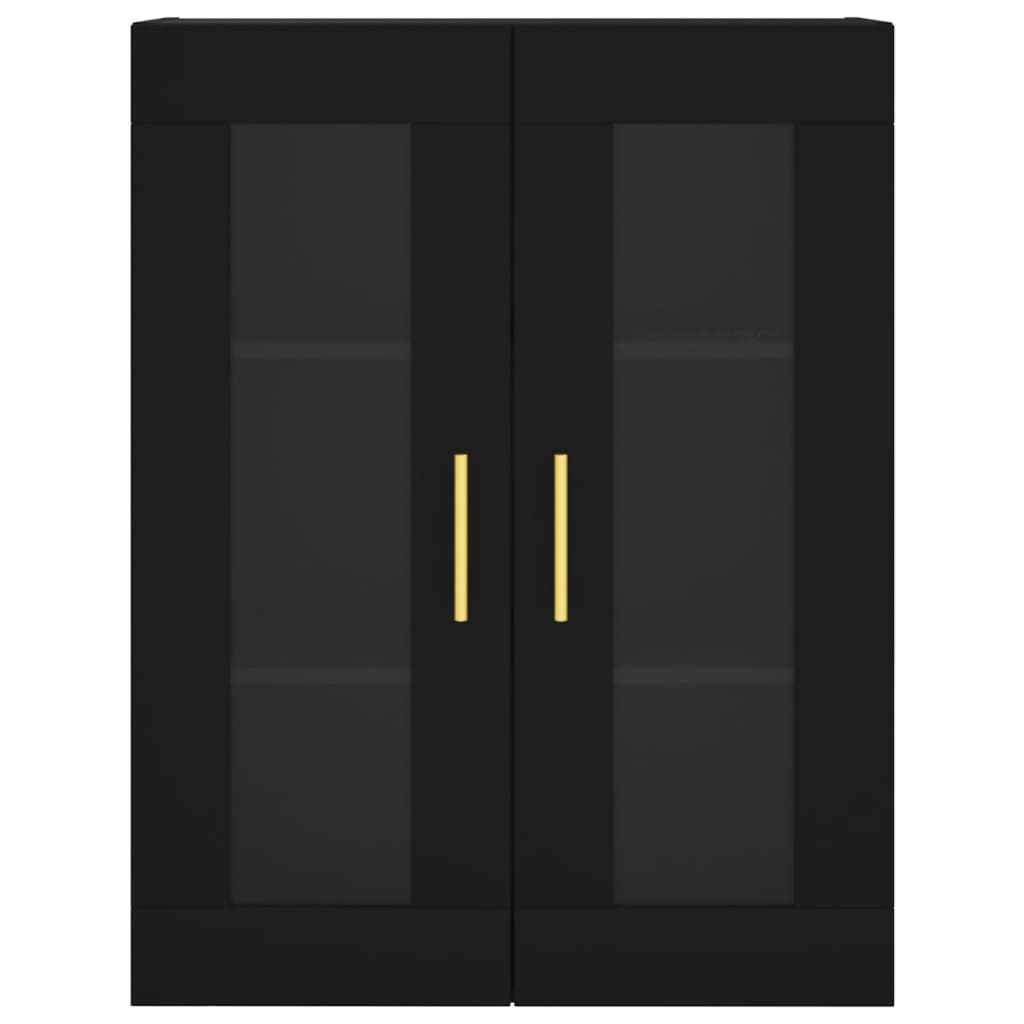 Hangkasten 2 St Bewerkt Hout Zwart